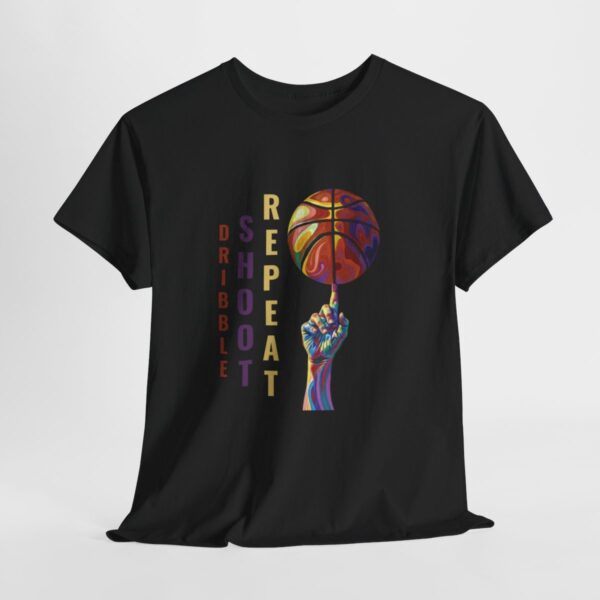 Dribble Shoot Repeat Unisex Heavy Cotton Tee - Image 2