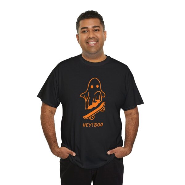 Hey Boo Halloween Cotton T-Shirt - Image 3