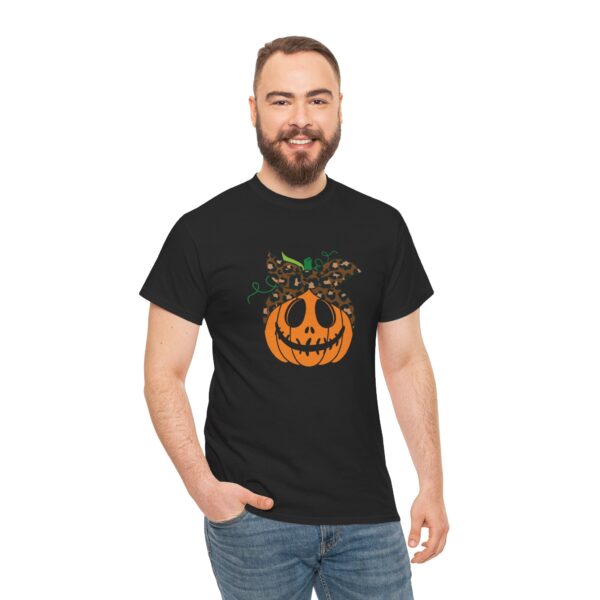 Scary Pumpkin Unisex Cotton T-Shirt - Image 3