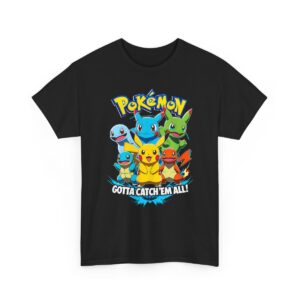 Pokémon Character Unisex Cotton T-Shirt – Gotta Catch 'Em All Design for Fans